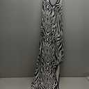 SOLY HUX Women's Zebra Striped Halter Maxi Dress Sleeveless Asymmetrical Split Bodycon Party Vacation Long Dresses (Medium, Black and White Print)