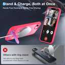 Magnetic Stand for iPhone 16e/17e Case Compatible with MagSafe [Stand & Wireless Charging 2in1] [Flush Hidden Kickstand] [Military Shockproof] Slim Translucent Matte Silicone,Rose