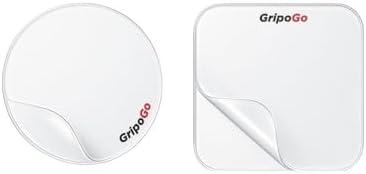 GripoGo Nano Adhesive Stickers (100pcs) - Heavy-Duty Double-Sided Clear Gel Mounting Pads - Washable, Reusable & Traceless Sticky Squares & Circles for Multi-Surface Use, Rug Grip, Wall & DIY Projects, Pack Of 2