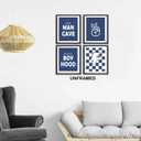 Little Man Cave Retro Preppy Checkered Lightning Peace Sign Long Live Boyhood Poster Prints for Boy Teen Room Dorm Decor,Preppy Decorations Prints Wall Art Unframed 4pcs 8x10inches,Teen Boys Gifts (dark blue)