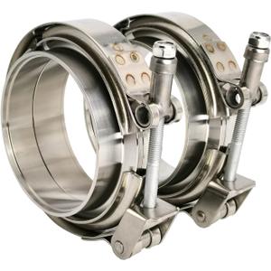 2 X 3 inch Quick Release V Band Clamp with Male Female Flanges 304 Stainless Steel for Turbo Downpipes, 2 Pack