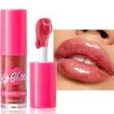 Lip Plumper Gloss Glitter Tinted Plumping Lip Gloss For Women Hydrating Long Lasting Shimmer Moisturizing Glossy Non Sticky Lip Gloss (02#) (0.16 Fl Oz (Pack of 1))