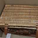 Wicker Picnic Basket Set for 4 Persons | Large Willow Hamper with Large Insulated Cooler Compartment, Waterproof Blanket and Cutlery Service Kit-Classical Brown