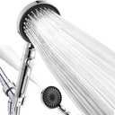 WUTICULA Filtered Shower Head with Handheld 6 Mode Showerhead with Filters for Hard Water Removable Shower head Set Built-in Power Wash to Clean Tub Tile Pet (Silvery)