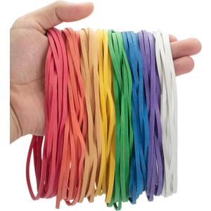 Mr. Pen- Large Rubber Bands, 100 Pack, Assorted Colors, Extra Long 7 Inch Office Supplies (Multicolored)