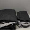 MUXHOMO 7 Pieces Queen Comforter Set, Reversible Bed in a Bag Queen Size, All Season Bedding Set with Comforter, Flat Sheet, Fitted Sheet, Pillowcases & Shams, Black & Soot (Queen (88"x88"))