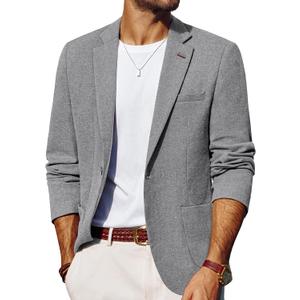 PJ PAUL JONES Mens Blazer Casual Sport Coats Lightweight One Button Suit Jacket for Summer