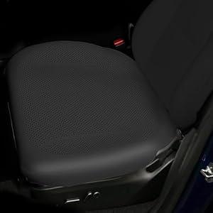 Nappa Leather Car Front Seat Covers for 2025 2026 Tesla Model Y/3 Highland/Juniper Breathable Perforated All-Season Universal Bottom Seat Protectors for Tesla Accessories, 1Pack, Black