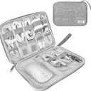 Electronics Organizer Travel Case,Electronic Accessories Storage Bag,Portable Waterproof Cable Organizer Bag,Travel Cord Organizer Bag for Small Charging Cord Storage,Cables,SD Card (Grey) (Single Layer)
