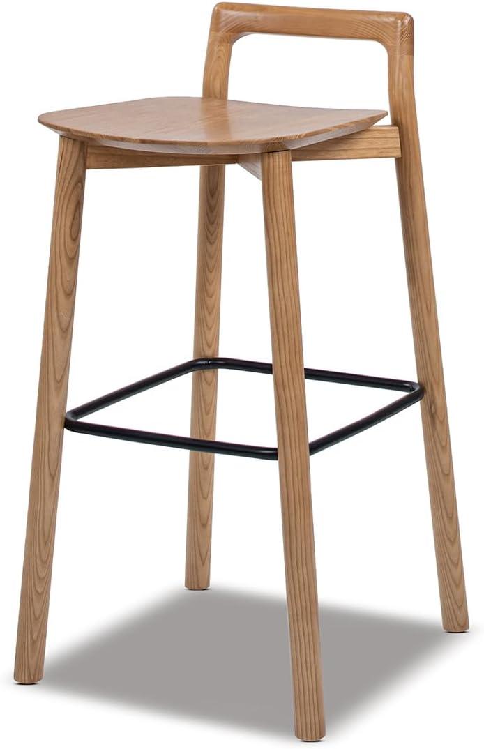 Jennifer Taylor Home Sven 30" Modern Minimalist Low Back Wood Barstool, Natural Blonde Ash Wood