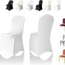 100 PCS White Universal Fitted Stretch Chair Cover,Wedding,Holidays,Banquet,Party (White Banquet Chair Cover)