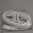 3-Outlet Flat Extension Cord 40 FT, 16 Gauge Extension Cord, Flat Plug, Multi Outlet, 3 Prong Angled Plug, SPT-3 Power Strip Indoor Extension Cable, ETL Listed, White