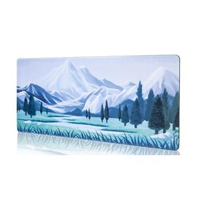 Extended Gaming Mouse Pad(31.5"x11.8"x0.12"), Large Non-Slip Rubber Base Mousepad with Stitched Edges, Waterproof Keyboard Mouse Mat Desk Pad for Work, Game, Office, Home（Snow Mountain