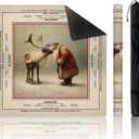 Christmas Santa Claus Reindeer Mahjong Mat 31.5in with Carry Bag, 31.5 x 31.16 inches