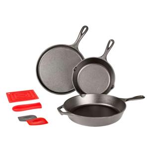 Lodge Essential Skillet Set, 7-Piece, Black