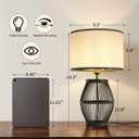 20'' Table Lamp, Dimmable Bamboo Desk Lamp Mid Century Modern