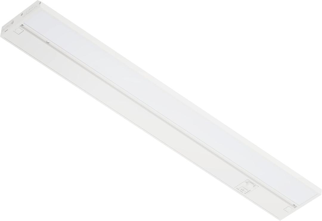 LAGOM Halo Under Cabinet Light, 18Inch Hardwired Dimmable LED, 2700K/4000K/5000K, Power Cord Sold Separately, White, UC0118WH27