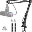 Boom Arm Compatible with Fifine Dynamic Microphone (AM8), Mic Arm for Fifne XLR/USB Gaming Podcast Recording PC Mic, Adjustable Scissor Mic Stand by YOUSHARES