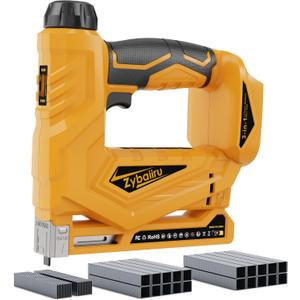 3-In-1 Cordless Nail Gun - Compatible with DEWALT 20V Battery - 18 GA Electric Brad Nailer with 1000 x 18GA Nails & 1000 x T50 Staples & 1000 x 1014J Staples for Wood & Home DIY (No Battery)