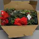 Lulu Home 9FT Pre-lit 30LED Christmas Garland with Glass Beads, Battery Operated Christmas Lighted Poinsettia Garland Indoor Outdoor for Fireplace, Staircase, Banister, Railing Decor