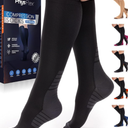 Compression Socks for Women and Men - Best Support for Running, Flying, Pregnancy - Knee High Graduated Compression Stockings, S/M