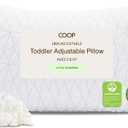 Coop Home Goods Original Toddler Adjustable Pillow, Soft, Breathable, 19" x 13" Washable Mini Bed Pillow for Kids with Premium Memory Foam and Zippered Cover, CertiPUR-US/GREENGUARD Gold, Toddler Pillow