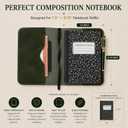 Green Leather Journal Cover XL – Handmade Refillable Notebook Holder with Pen Loop, B5 Writing Organizer for Office, Travel & Professional Use 7.5 x 9.5"
