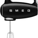 SMEG Black 50's Retro Style Electric Hand Mixer with Set of Beaters, Set of Dough Hooks and Set of Whisks