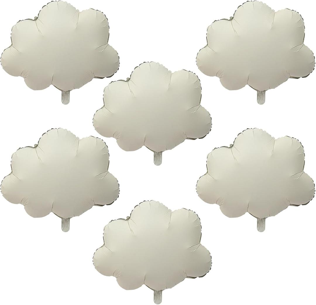 Cloud Balloons Foil Mylar Cloud Balloons for Birthday Party Decorations Supplies (Cream)