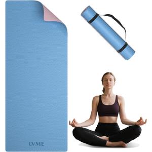 Yoga Mat Non Slip, Anti-Tear 1/4" & 2/5" Thick TPE Yoga Mats for Women and Men, a stylish and practical dual-tone yoga mat.72"x24" Exercise & Fitness Mat with Carrying Strap, Workout Mats for Yoga, Pilates and Floor Exercise