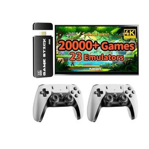 Retro Gaming Console, 20,000+ Retro Game Stick, 4K HD HDMI TV Game Stick, Built-in Classic Video Games 23 Emulators Plug & Play Game Console for TV with 2 Wireless Controllers