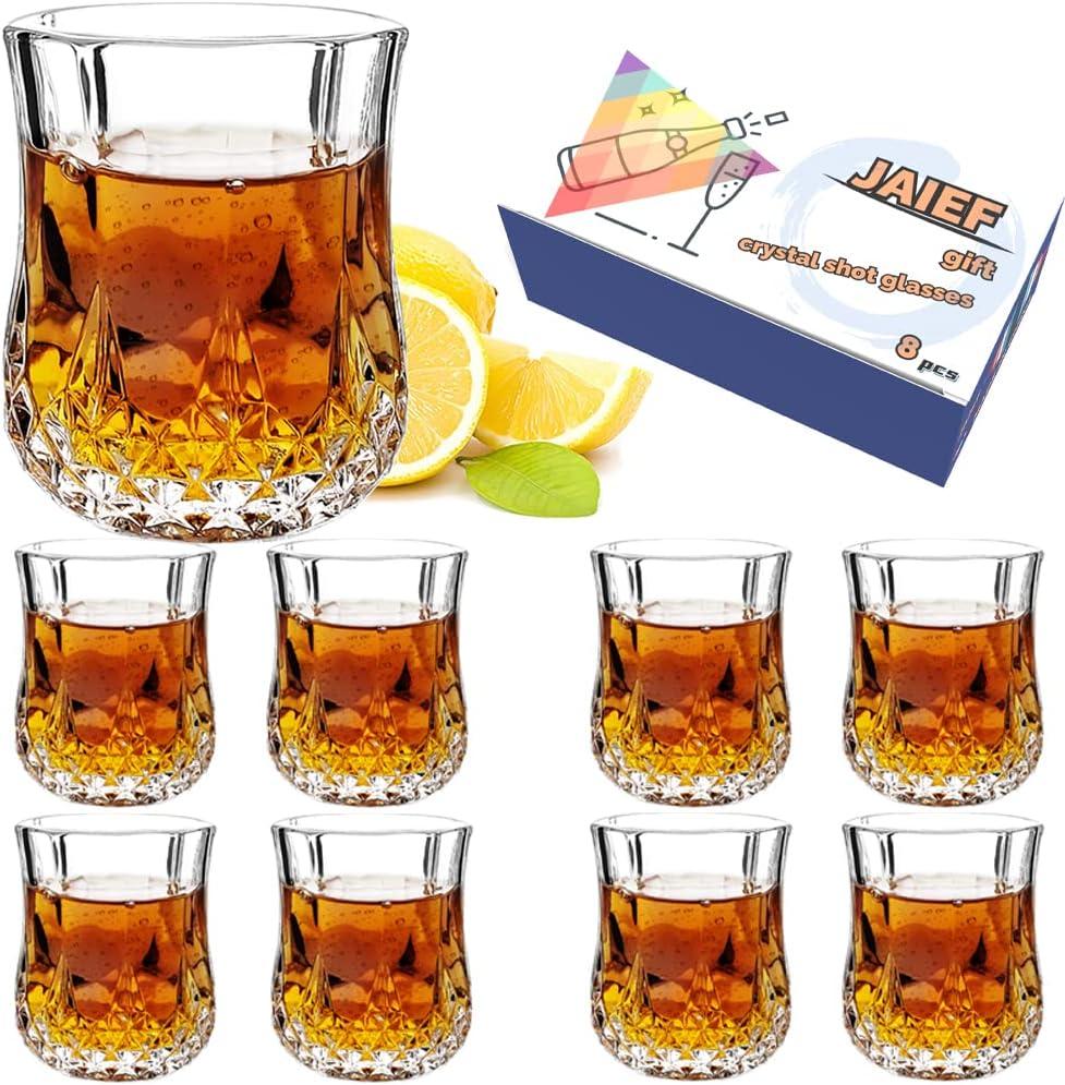 1.7 OZ Tequila Shot Glasses Heavy Base Shot Glass, Crystal Cordial Glasses (8)