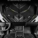 3W Floor Mats Fit Hyundai Ioniq 5 2022-2024 2025 (Only for Unmovable Console), TPE All Weather Custom Fit Floor Liner for Hyundai Ioniq 5 1st and 2nd Row Full Set Car Liners, Black