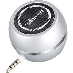 Wireless Mini Speaker 3.5mm Aux Input Jack, 3W Portable Speaker for Cellphone Tablet Laptop, Silver