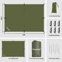 Joramoy 10ft x 10ft Waterproof Hammock Rain Fly,Portable Large Camping Tarp,Premium Lightweight Ripstop Nylon Cover with UV Protection Layer for Camping Hiking Outdoor (300D Od Green, 10ft x 10ft)