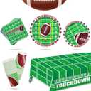Football Party Supplies Kit - Serve 25, Includes Dinner & Dessert Plates, Napkins, Cups, Tablecloth - Perfect for Football Birthday & Gameday Tailgate Parties