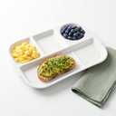 TOPZEA 4 Pack Divided Dinner Trays, Ceramic Serving Platter Dinner Plates with 4 Compartments Partition Fast Food Lunch Tray for Portion Control, Fondue Plates with Vinegar Sauce Dish