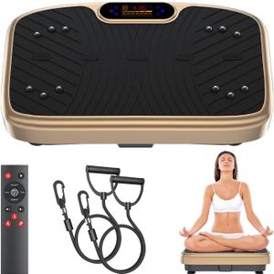 Vibration Plate Exercise Machine Vibration for Lymphatic Drainage Fitness Equipment for Strength Toning Premium Home Workout Equipment with 1-200 Speed Settings for Fitness Gold