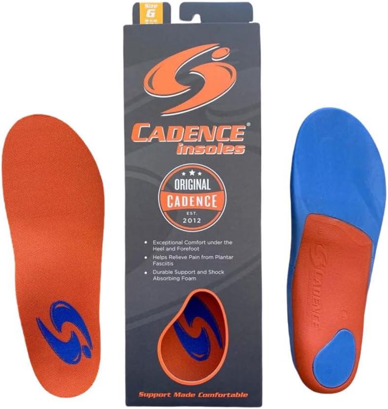 Cadence Insoles Orthotic Shoe Insoles, Orange, Men's 5-6, Women's 6-7