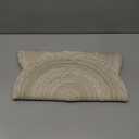 Floroom 15 Inch Round Braided Placemats Set of 4, Washable Heat Resistant Cotton Polyester Circle Boho Place Mats for Kitchen Dining Table - Canvas Beige Bordered