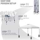 GDY 10x10 Pop Up Canopy Tent, Outdoor Gazebo with 4 Sandbags, Easy Up Canopy with 3 Adjustable Heights for Events, Parties, Camping, White.