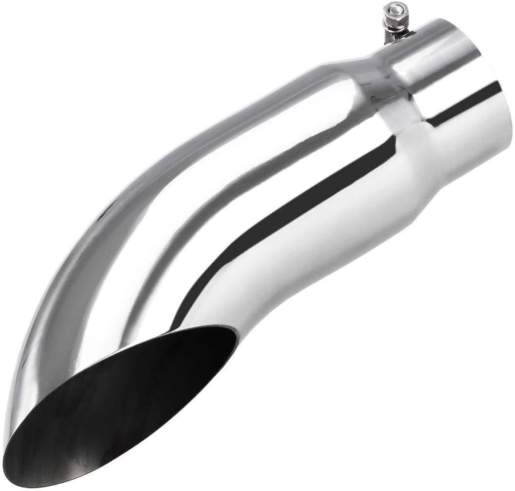 Upower Diesel Exhaust Tip Turn Down 4 inch inlet 5" outlet diameter 16" Long Stainless Steel 304 Bolt On Tailpipe