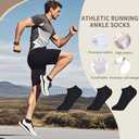 Womens 6-pack Ankle Athletic socks,White/Black/grey,Medium (Black)