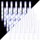 Cunno 96 White LED Foam Stick Bulk 16 Inch 3 Modes Light up Glow in The Dark Light Sticks Flashing Glow Wands for Wedding Birthday Rave Concert Carnival Multi Item Party Favor Packs, Battery Powered