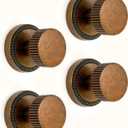 4 x Asidrama 4 Pack Antique Brass Passage Door Knobs with Lock, Vintage Door Handles with Antique Brass Door Knobs Interior for Bedroom or Bathroom, Heavy Duty Door Lever for Left Right Sided Doors