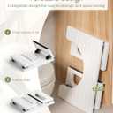 AmazerBath 7 Inches Bamboo Toilet Stool Squat for Adults, Foldable Poop Stool for Bathroom, 0.79" Thickness Potty Step Stool with Non-Slip Strip, No Assembly Required, Space-Saving, White