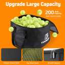 YooKoo Sturdy Tennis Ball Hopper Holds 200 Balls, Lightweight Tennis Ball Basket, Easy to Use Without Installation for Tennis Training and Teaching, 33-47"
