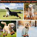 Dog Shoes, Outdoor Dog Boots Non-Slip Waterproof Dog Booties for Medium to Large Dogs 4Pcs for Winter Snowy Day, Summer Hot Pavement with Rugged Sole Orange
