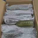 Plastic Champagne Flutes Champagne Glasses Unbreakable Wedding Toasting Glasses Reusable Diamond Wine Glasses Crystal Clear Party Wine Cups Vintage Drinking Glasses 5.5 OZ for Wedding (24, Green)