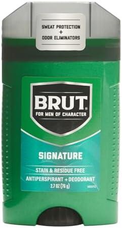 BRUT Signature Scent Antiperspirant and Deodorant - Scented Deodorant Stick for Men - Powerful Sweat Protection - Eliminates Odors - 2.7 oz